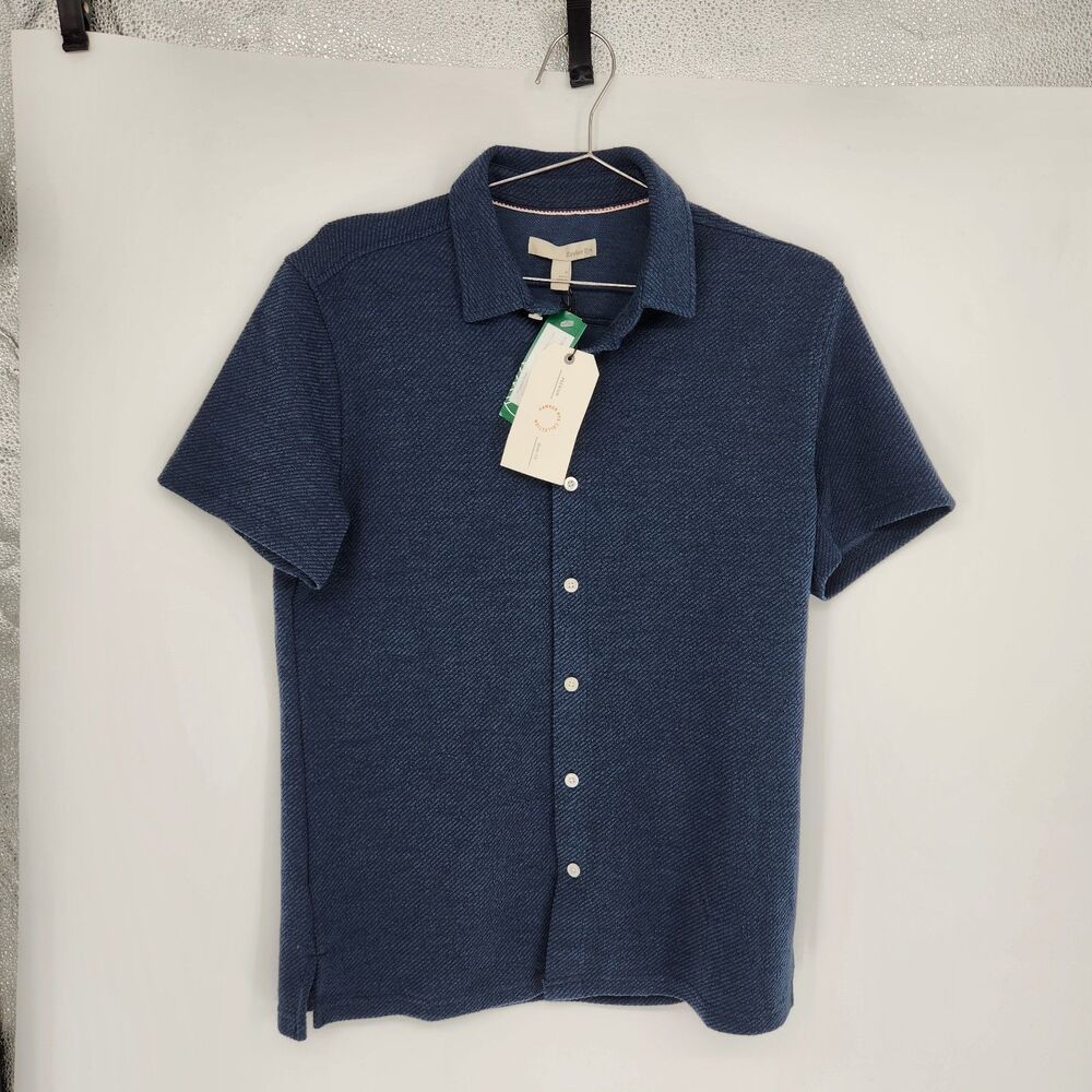 Henri James‎ Navy Large 4 Way Geo Print Shirt NWT